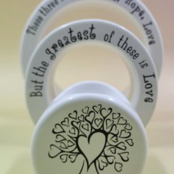 3 piece candle holder set - Faith, Hope, Love - Picture 2 of 5